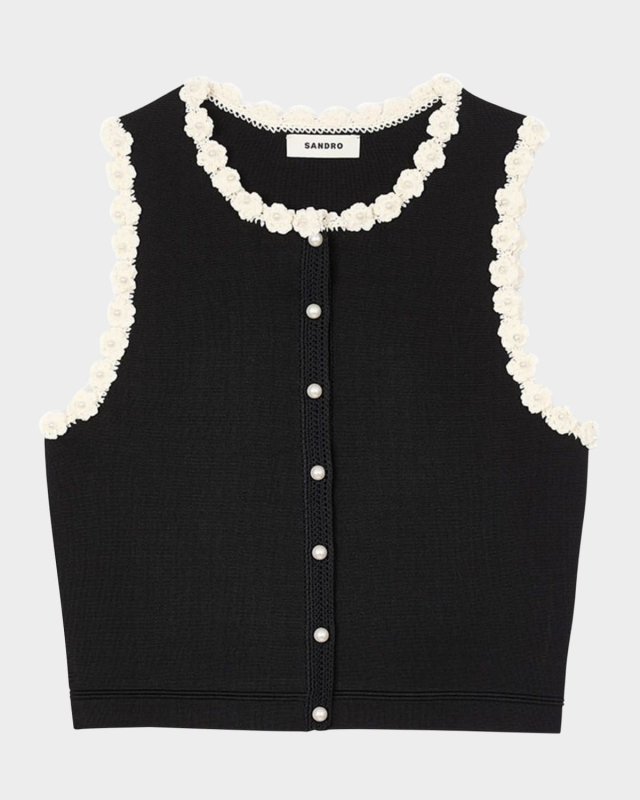 Fleuri Embellished Sleeveless Cardigan